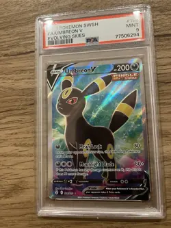2021 POKEMON SWORD & SHIELD EVOLVING SKIES #188 FULL ART/UMBREON V PSA 9 - Image 2