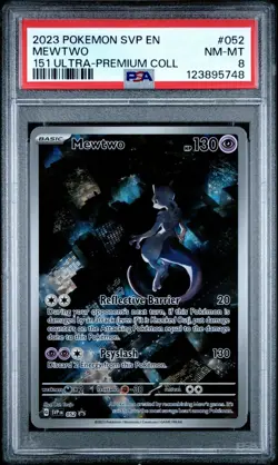 2023 Pokemon SV Black Star Promo Mewtwo #052 151 Ultra-Premium Coll PSA 8 - Image 1