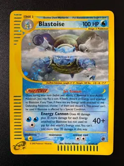 POKEMON BLASTOISE HOLO RARE 4/165 EXPEDITION ENGLISH EX - Image 1
