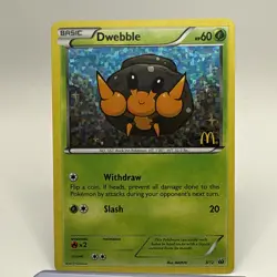 Dwebble Pokemon - McDonald's Stamped Promo - Holo - 3/12 - Pokemon 2012 Promo - Image 1
