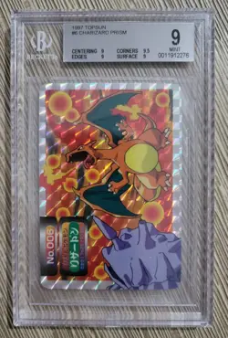 1997 Pokemon Japanese Topsun Prism Charizard Vs Cloyster #6 BGS 9 MINT - Image 1