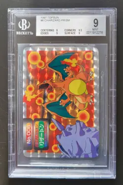 1997 Pokemon Japanese Topsun Prism Charizard Vs Cloyster #6 BGS 9 MINT - Image 5