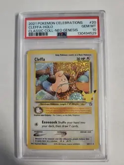 2021 Pokemon Cleffa 20/111 Celebrations Classic Collection Holo PSA 10 GEM MINT - Image 1