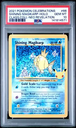 2021 POKEMON CELEBRATIONS CLASSIC COLL #66 SHINING MAGIKARP-HOLO PSA 10 - Image 1