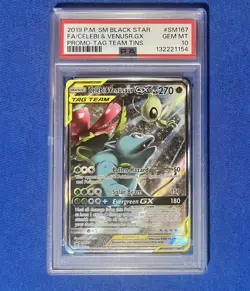 Pokemon Celebi & Venusaur GX SM167 BSP S&M Tag Team Tins Promo MINT PSA 10 - Image 1