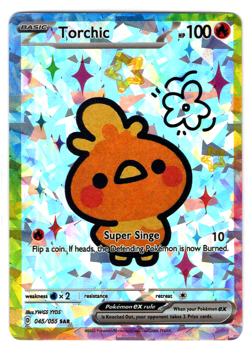 POKEMON - CHINESE DERP * TORCHIC - CRACKED ICE FOIL HOLO - Image 1