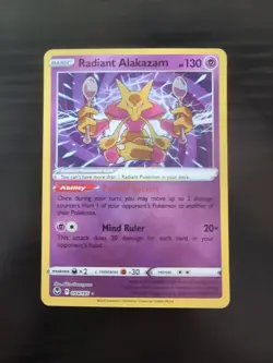 2022 Pokemon Radiant Alakazam 059/195 Silver Tempest Holo - Image 1
