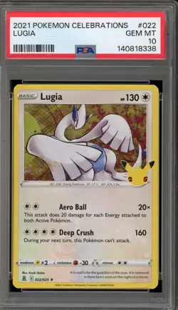 Pokemon Lugia Celebrations Holo Rare #022 PSA 10 Gem Mint - Image 1
