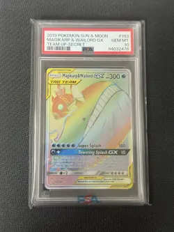 Pokemon Magikarp & Wailord GX 183/181 Secret Rare Team Up PSA 10 GEM MINT - Image 1