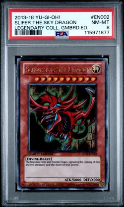 2013-2018 YU-GI-OH! LEGEND COLL GAMEBOARD ED #EN002 Slifer the Sky Dragon PSA 8 - Image 1