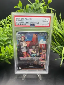 Shanks OP09-001 (2025 PSA Magazine Promo) One Piece Promo Mint PSA 10 - Image 1