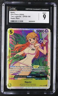 2024 One Piece Two Legends Nami #OP08-106 CGC 9 Super Rare - Image 1