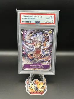 PSA 10 2024 ONE PIECE ST18 EN MONKEY D LUFFY P-041 GEAR 5 ENGLISH PURPLE - Image 1