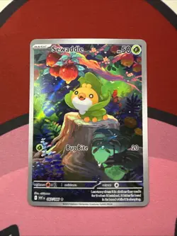 Pokemon TCG Sewaddle 087/086 White Flare Illustration Rare Card English - Image 1
