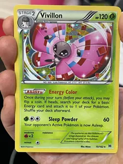 POKEMON VIVILLON 15/162 RARE COSMOS HOLOFOIL BREAKTHROUGH NM CARD - Image 1