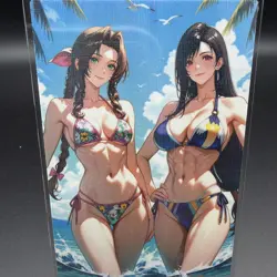 Aerith & Tifa Anime Waifu Card Doujin ACG Goddess Holo - Image 2