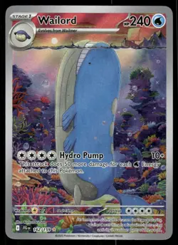 Pokemon Cards Wailord 162/159 Journey Together Illustration Rare NM - Image 1
