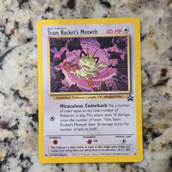 Pokemon Team Rocket's Meowth Black Star Promo Holo Basic 40HP 18/53 2000 - Image 1