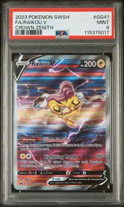 PSA 9 Raikou V Galarian Gallery GG41/GG70 Crown Zenith Pokemon English Mint - Image 1