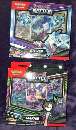 Pokemon Rival Battle Decks Marnie and Stephen LOT of 2 New Sealed Morpeko Beldum - Image 1