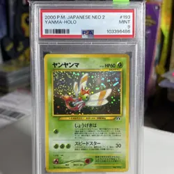 Pokemon Yanma Crossing the Ruins... Holo Japanese Neo 2 #193 PSA 9 2000 - Image 1