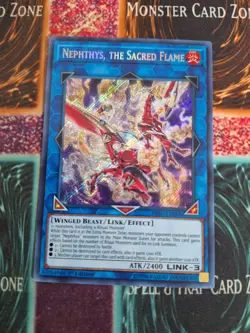 Yu-Gi-Oh! Nephthys, the Sacred Flame HISU-EN008 Secret Rare 1st Edition NM a1/ - Image 1