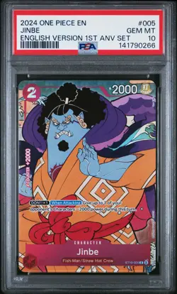 2024 ONE PIECE ENGLISH VERSION 1ST ANV SET #005 JINBE PSA 10 - Image 1