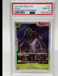 Sanji OP04-104 Japanese PSA 10 2023 One Piece Kingdoms of Intrigue JPN - Image 1