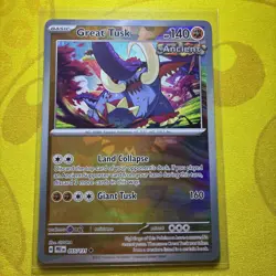 Pokemon TCG Great Tusk Prismatic Evolutions Card 055/131 Masterball - Image 1