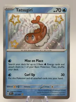 Pokemon TCG Paldean Fates Tatsugiri Card 127/091 Shiny Holo Near Mint Condition - Image 1