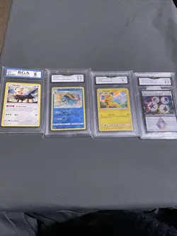 Lot Of 4 Graded Pokemon Cards GMA(3) RMA(1) Pokemon Cards -8,8.5 Pikachu,various - Image 1