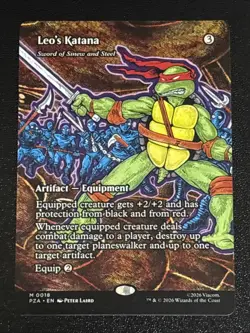 MTG Teenage Mutant Ninja Turtles Source Material Leo's Katana Borderless 0018 - Image 1
