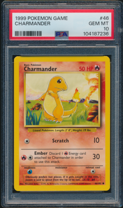 1999 Pokemon Game Charmander #46 PSA 10 GEM MINT - Image 1