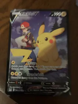 Pokemon TCG Pikachu v TG16/TG30 Lost Origin 2022 Full Art Holo Ultra Rare Card - Image 1