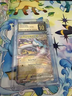 Pokemon TCG Raging Bolt ex Double Rare Holo SV05 Temporal Forces 123/162 CGC 10 - Image 1
