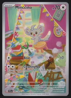 2024 Scarlet & Violet Series - Temporal Forces Minccino Illustration Rare #182 - Image 1