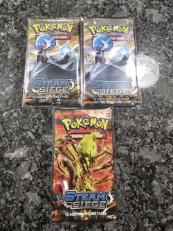 Lot Of 3 Pokemon XY Steam Siege Booster Packs Factory Sealed From Tins - Image 1
