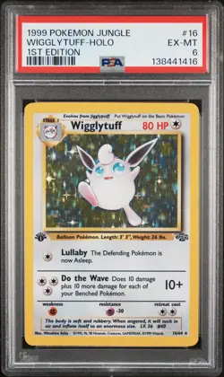 Wigglytuff: 1999 Pokemon Jungle 1st Edition Holographic #16 - PSA 6 - Image 2