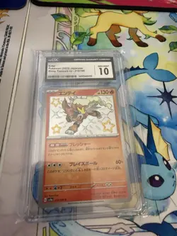 Pokemon TCG Entei Shiny Rare Holo Sv4a Shiny Treasure Ex 213/190 CGC 10 Japanese - Image 1
