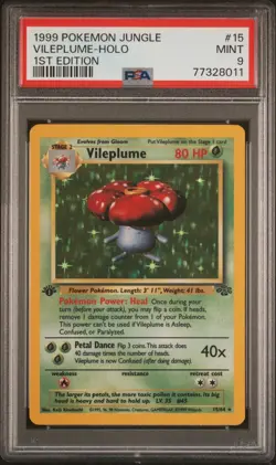 1999 POKEMON JUNGLE VILEPLUME-HOLO 1ST EDITION PSA 9 - Image 1