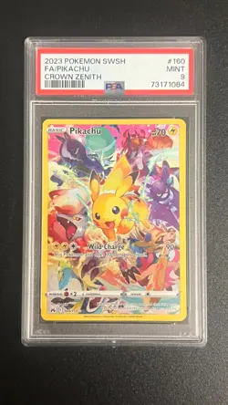 Pokemon Crown Zenith Pikachu 160/159 Psa 9 - Image 1