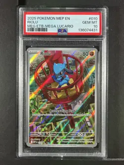 Riolu #010 2025 Pokemon Black Star Promo PSA 10 250001 - Image 1