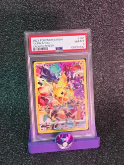 Pokemon Pikachu 160/159 Full Art Secret Rare Crown Zenith 2023 PSA 8 - Image 1