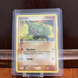 2005 POKEMON UNSEEN FORCES #61/115 LARVITAR REVERSE HOLO STAMPED NM - Image 1