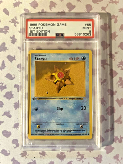 POKEMON 1st Edition Shadowless Base Set STARYU 65/102 Common PSA 9 MINT - Image 1