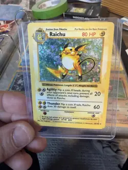 Pokemon Raichu Base Set Holo Rare 80 HP 14/102 Wizards 1999 English - Image 1