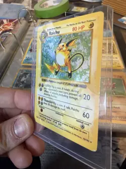 Pokemon Raichu Base Set Holo Rare 80 HP 14/102 Wizards 1999 English - Image 2