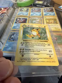 Pokemon Raichu Base Set Holo Rare 80 HP 14/102 Wizards 1999 English - Image 4