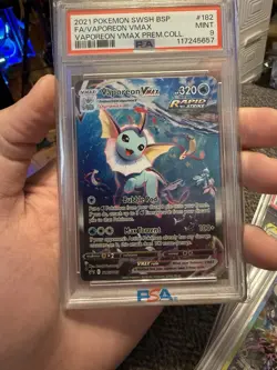 POKEMON VAPOREON VMAX 2021 SWSH BLACK STAR PROMO PREM.COLL. #182 FA PSA 9 - Image 1