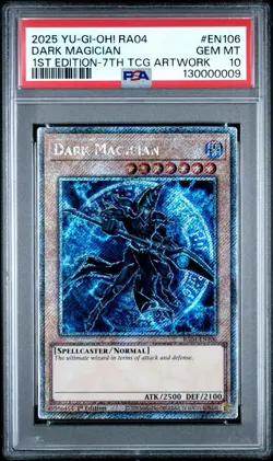 Yu-Gi-Oh! TCG Dark Magician 1st Ed Platinum Secret Rare 7th Art PSA 10 GEM MINT - Image 2